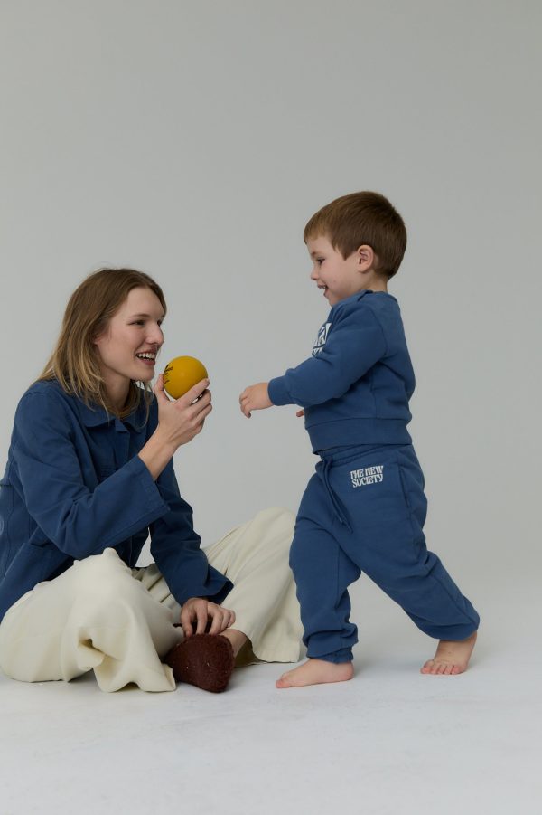 Baby Boys & Girls Blue Cotton Trousers Online