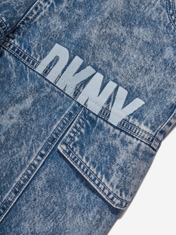 DKNY Boys Denim Bermuda Shorts in Blue on Sale