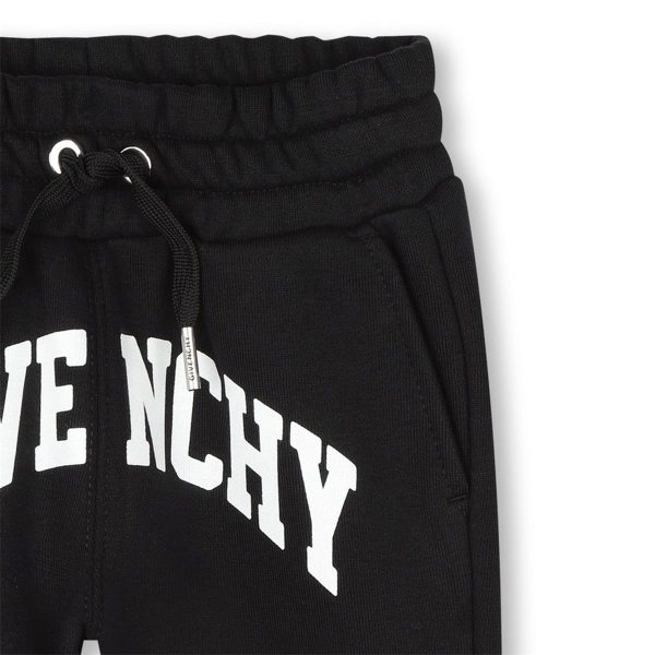 Baby Boys Black Logo Cotton Trousers Online now