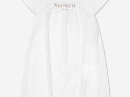 Balmain Girls 2 In 1 Dress in White Online now