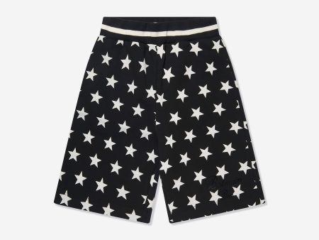 Balmain Boys Star Print Jersey Shorts in Black Online Sale