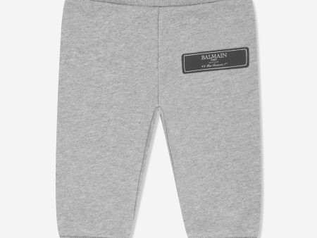 Balmain Baby Logo Joggers in Grey For Cheap