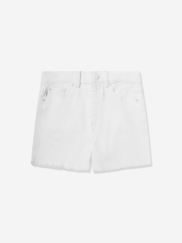 DL1961 Girls Lucy Star Sign Shorts in White Online Sale