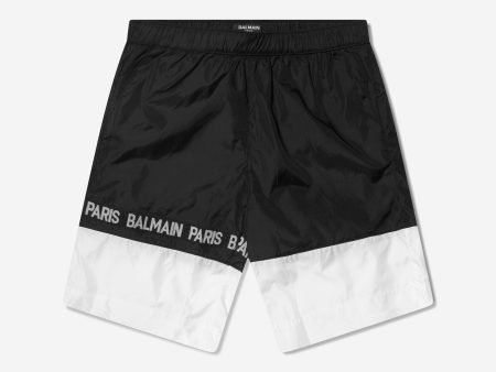 Balmain Boys Colourblock Logo Swim Shorts Online Sale