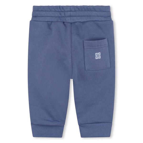 Baby Boys Blue Logo Cotton Trousers Cheap