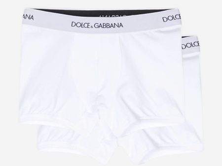 Dolce & Gabbana Boys 2 Pack Boxer Shorts Set in White Cheap