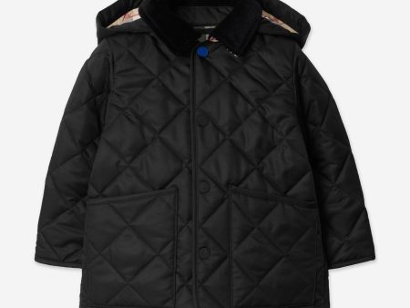 Baby Boys Mini Rowan Quilted Jacket in Black Hot on Sale