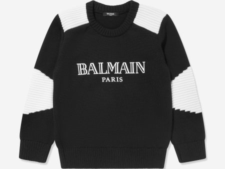 Boys Paris Logo Jumper in Black Online Sale