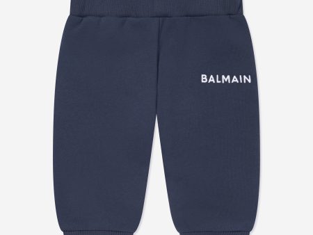 Balmain Baby Logo Joggers in Navy Supply